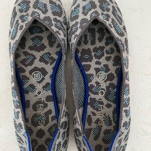 Rothy's Leopard Print Flats - Gray and Blue